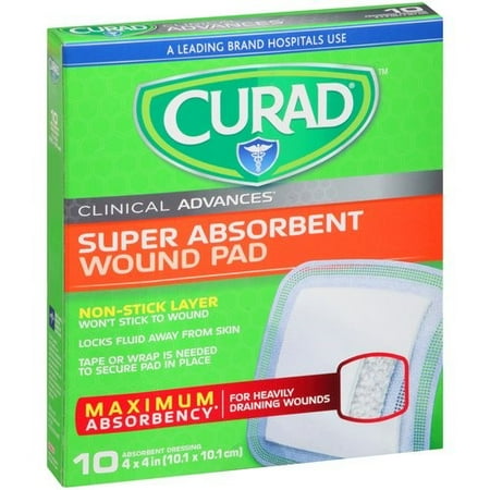 pads absorbent curad super wound clinical advances count