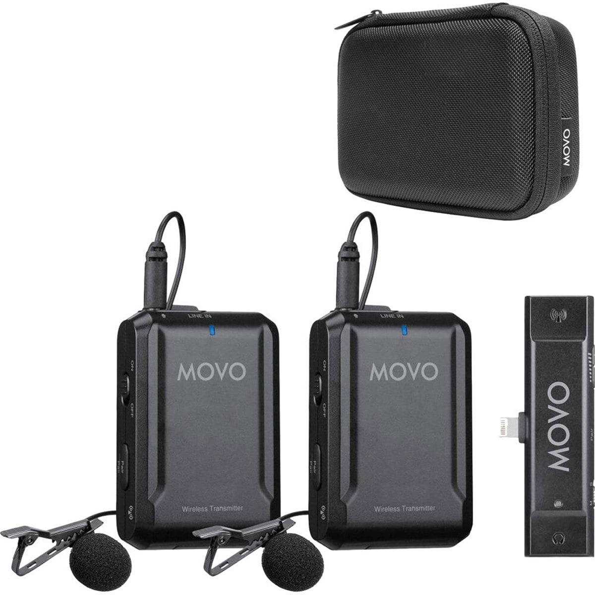 Movo Photo EDGE-DI-DUO Dual Digital Wireless Microphone System with 2x Omnidirectional Lavalier Microphones for Apple iPhones