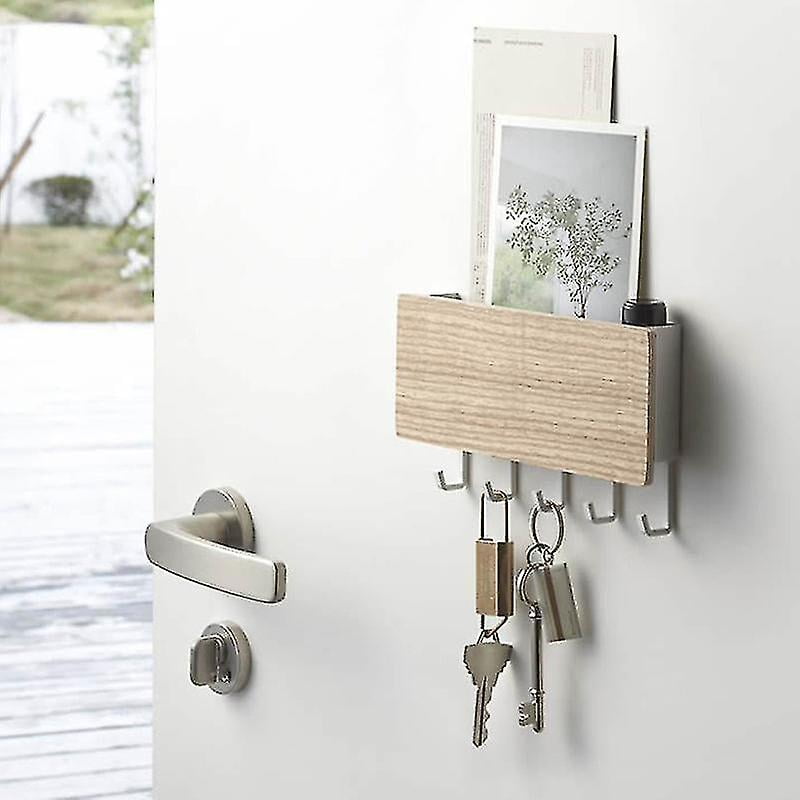Wall Key Hook Letter And Key Holder Organizer Wall Mounted With 5 Key Hooks Walmart