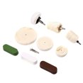 thumbnail image 1 of 10 Pcs 6.35 Tige Roue de Polissage en Peluche Kit d'Outils de Polissage avec 3 Pcs Roue de Polissage Composé Rouge, 1 of 8