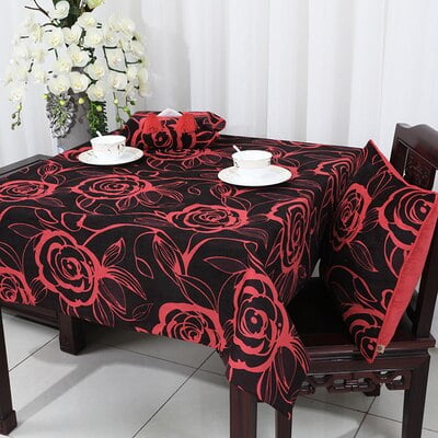 

Patchwork Thick Rose Table Cloth Europe American style Tea Table Cloth Luxury Dining Table Protection Pads Table Cover