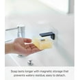 thumbnail image 3 of Yamazaki Home Traceless Adhesive Magnetic Soap Holder, Black, ABS Plastic, Supports 0.55 pounds, Adhesive, No Assembly, 3 of 7