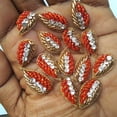 thumbnail image 3 of eloria 25pcs, 2cm Embroidery Neck sew on Leaves Applique Patches/Decorative Patches for Clothes, Jackets, Jean's, Blouse, Saree, Dress Decoration (Multicolor), 3 of 3