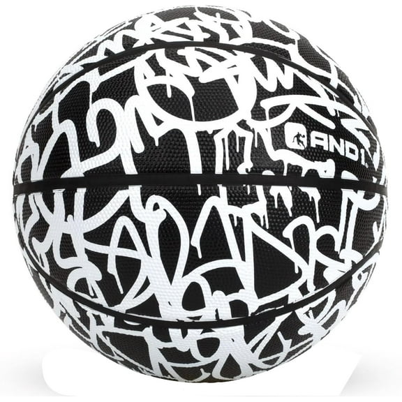 AND1 Chaos Rubber Basketball, Office Regulation Size 7 (29.5”) Streetball, Made for Indoor/Outdoor Games