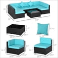 thumbnail image 4 of 7-Piece Outdoor Rattan Sectional Sofa Set, Patio Wicker Conversation Furniture with Removable Cushions & Coffee Table, Modular Patio Sectional for Backyard, Poolside, Garden, 4 of 8