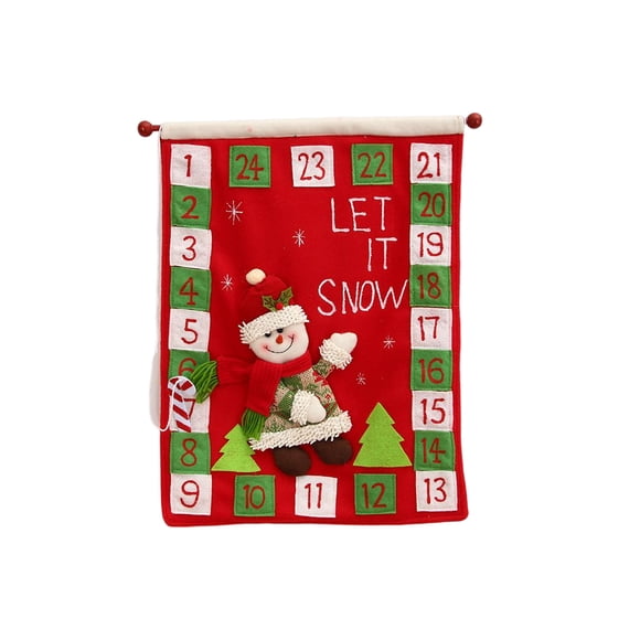 Calendario de Adviento, colgante de Navidad, puerta DIY, muñeco de nieve, soporte para dulces, cuenta regresiva, fiesta, Navidad, Año Nuevo, Kits de decoración para fiestas Muñeco de nieve Yuarrent HA070299-02