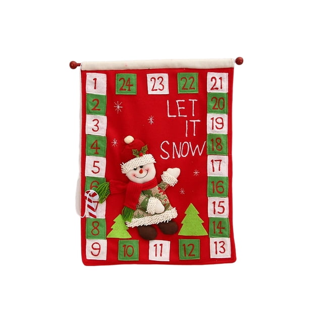 Calendario de Adviento, colgante de Navidad, puerta DIY, muñeco de nieve, soporte para dulces, cuenta regresiva, fiesta, Navidad, Año Nuevo, Kits de decoración para fiestas Muñeco de nieve Bewildely HA070299-02