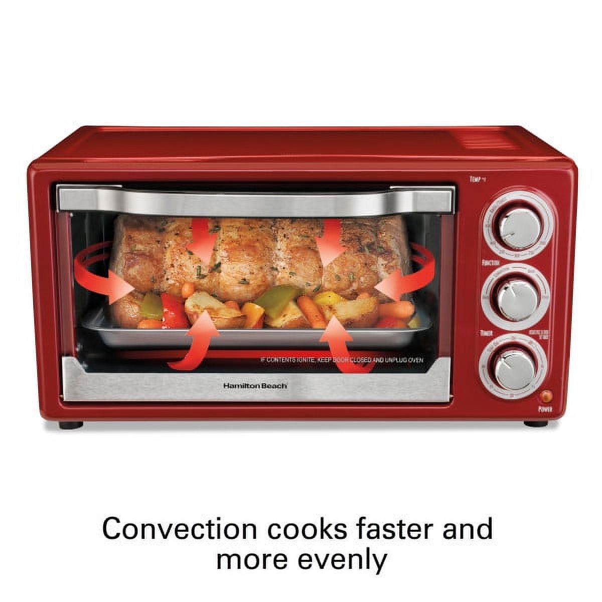 Hamilton Beach 6 Slice Toaster Convection/Broiler Oven | Red Model# 31514 - image 3 of 6