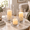Clear-Large, variant on Blue Medium 3-Piece Hurricane Candle Holder Set with Bubble Glass for Pillar, Votive, Tealight Candles