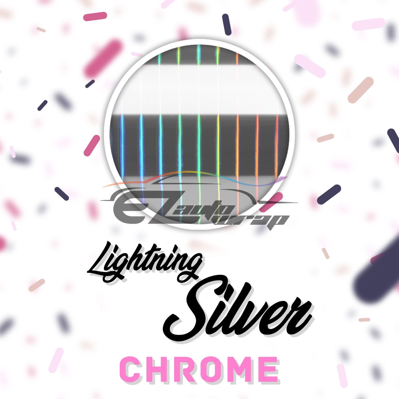ESSMO Lightning Silver Chrome Heat Transfer Vinyl HTV Sheet T-Shirt 20" Wide Iron On Heat Press 20"x480"