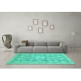 thumbnail image 3 of Ahgly Company Indoor Round Abstract Turquoise Blue Modern Area Rugs, 4' Round, 3 of 4