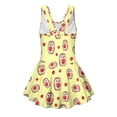 thumbnail image 5 of Uourmeti Cartoon Hedgehog & Apple Print Girls Skirted One-Piece Swimsuit - Quick Dry, Stretchy Swim Dress for Beach & Pool Vacations, 5 of 8