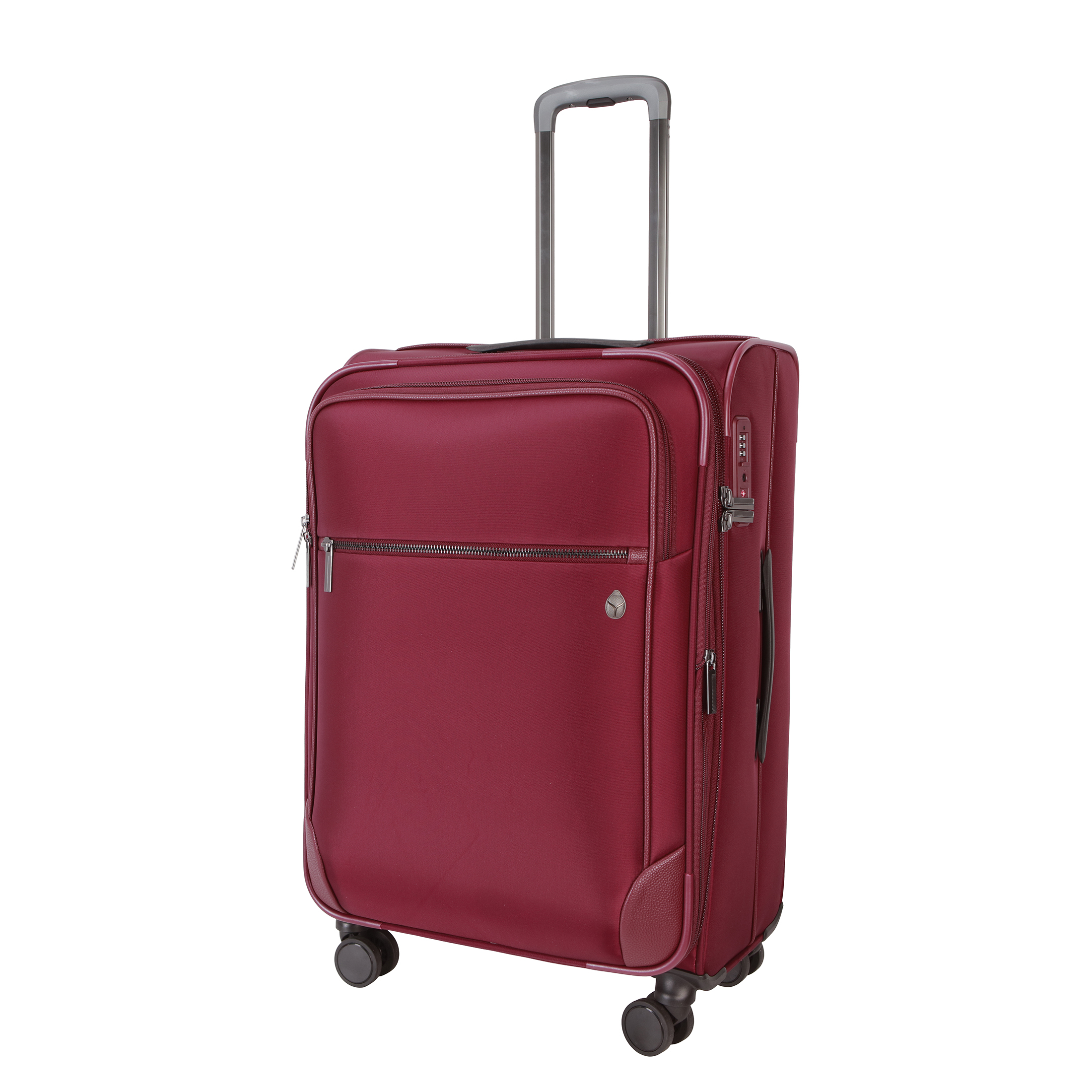 btL 24-inch Expandable Nylon Softside Checked Upright Luggage With 360 Spinner Wheels and Divider Pockets, Windsor Wine