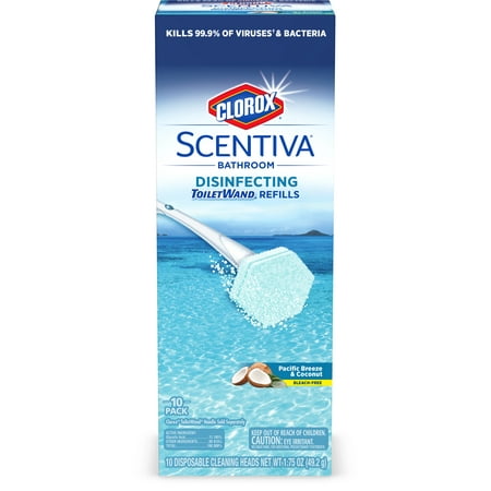 Clorox Disinfecting Wipes Canister - Clorox Scentiva Disinfecting ToiletWand Refills - Pacific Breeze & Coconut - 10 Count