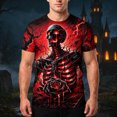thumbnail image 2 of Y-Sunset Halloween T-Shirt for Men, Funny Skeleton Graphic Short Sleeve Crew Neck T-Shirt, Novelty Short Sleeve Crewneck Shirt, 2 of 5