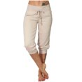 thumbnail image 2 of Tumotour Yoga Shorts For Women Workout Out Elastic High Waisted Shorts With Pocket Drawstring Cropped Trousers Athletic Sports Shorts Lightweight Biker Shorts, 2 of 8