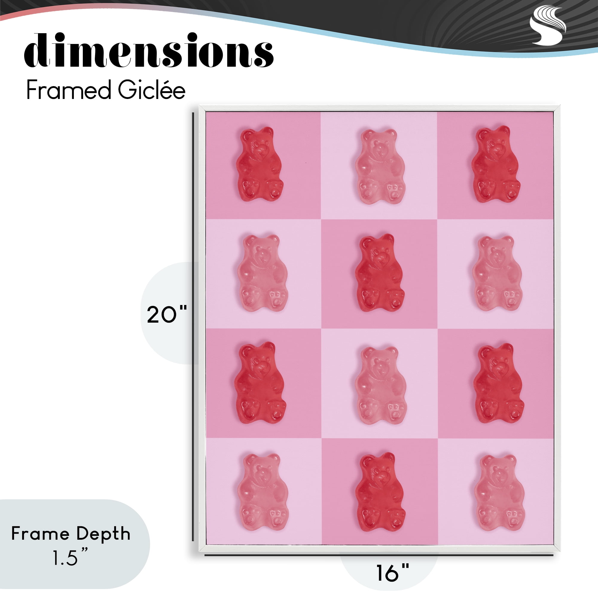 Stupell Industries Pink & Red Candy Bears White Framed Giclee Art, design by LISH Creative