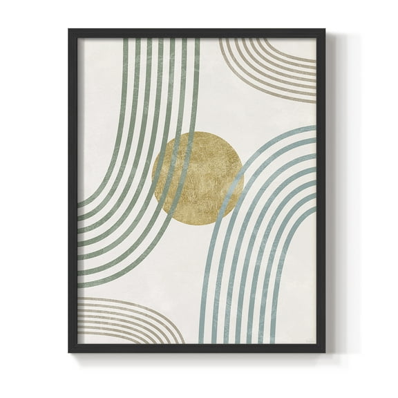 Modern Flow in Black Solid Wood 16 x 20 Framed Print
