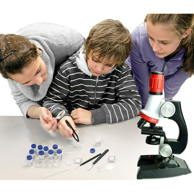 Agiferg kit de microscope à Mise au Point Réglable 1200 Fois pour Enfants Éducation Précoce