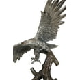 thumbnail image 5 of Electroplated Pewter Silver Bald Eagle With Open Wings Soaring Over Tree Statue, 5 of 10