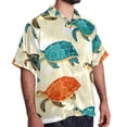 thumbnail image 2 of Turtle Seamless Men's Short Sleeve Hawaiian Shirt, Poplin Casual Printed Button Down, Summer Beach Unisex Shirts, 2 of 6