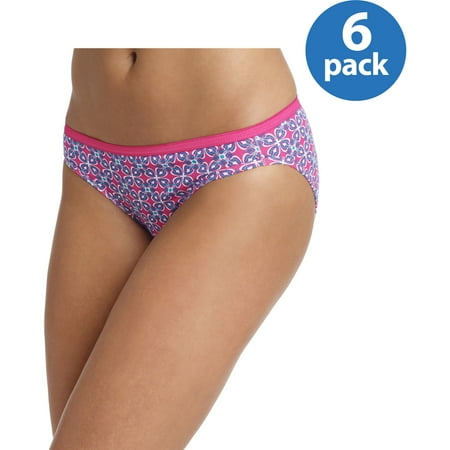 Women's Cotton Bikini Panties, 6-Pack, Assorted, Size