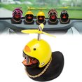 thumbnail image 2 of Pequeño pato negro con casco, decoración exterior del coche, multiusos, suave, para salpicadero de coche, para motocicleta, dormitorio, salpicadero de coche, 2 of 8