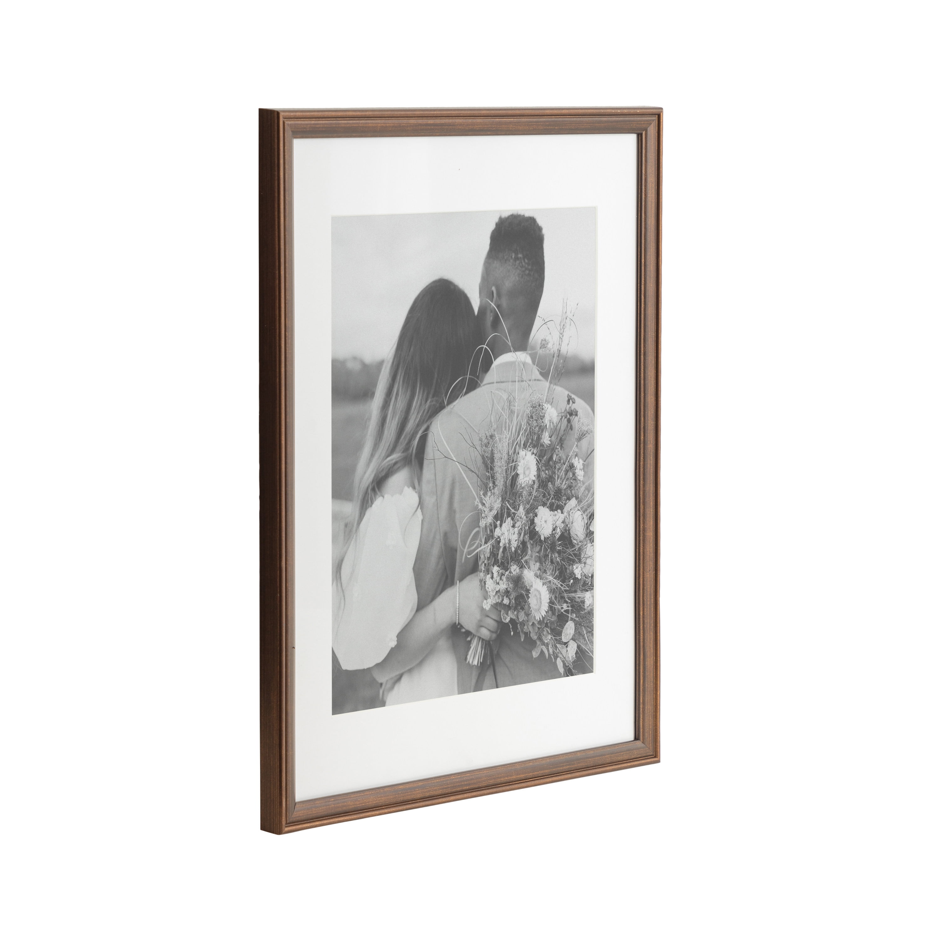 Kate and Laurel Adlynn Rectangle Picture Frame Set of 3, 14 x 18 matted to 11 x 14, Bronze, Vintage Three-Piece Frame Set for Gallery Wall Frame Set in Living Room Wall Decor