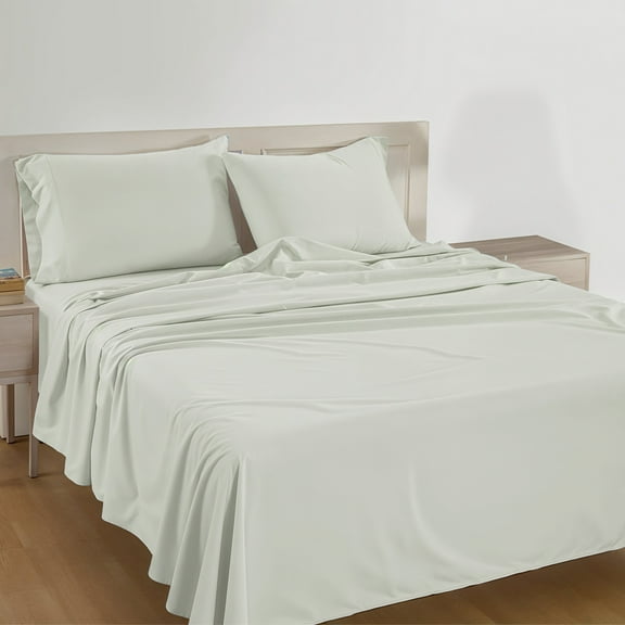 Casa Platino King Size Sheets – Naturally Cool 100% Cotton King Sheet Set, Hotel-Style Soft & Refreshing Percale Weave, 15” Deep Pocket – Mineral