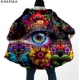 thumbnail image 1 of Capa de sueño con estampado 3D de ojos psicodélicos Trippy para hombres, abrigo grueso y cálido con capucha, abrigo de lana a prueba de viento, bata, manta, 5, 1 of 4