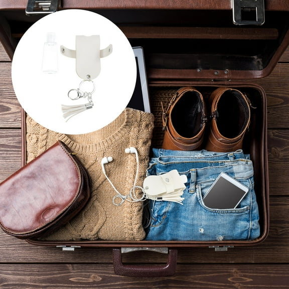 ULTNICE Zinc Alloy Keychain Design Storage Holder White 1Pack 3.9x1.7in