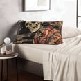 thumbnail image 5 of Plush Throw Pillow Covers, Gothic Eastern Floral Skull Pillow Cases with Invisible Zipper, Breathable Microfiber Pillow Cases Standard Size for Sleeping Bedroom Sofa Living Room 20x30, 5 of 5