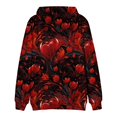 thumbnail image 5 of Men's Oversized Flowers Print Hooded Sweatshirt, Long Sleeve Loose Fit Casual Pullover for Fall Winter, Graphic Hoodie,Wine,M, 5 of 5
