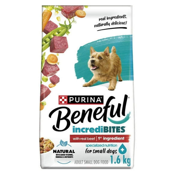 Beneful IncrediBites pour Petits Chiens au Vrai Bœuf, Nourriture Sèche pour Chiens 1.6kg