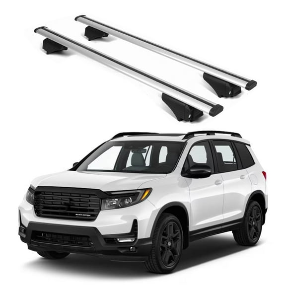 ERKUL Roof Rack Cross Bars for Honda Passport 2019-2024 | Aluminum Crossbars with Anti Theft Lock for Rooftop | Compatible with Raised Rails - Silver