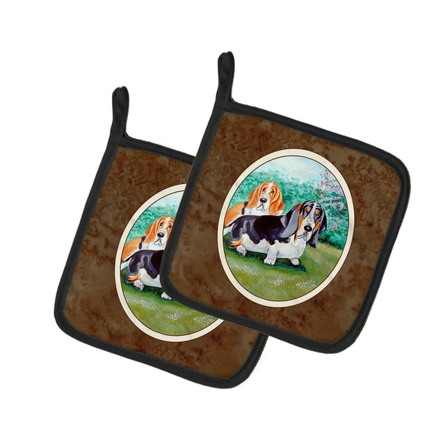 Carolines Treasures 7061PTHD Basset Hound Double Trouble Paire de Porte-Pot