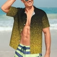 thumbnail image 7 of Kll Men'S Hawaiian Shirt Short Sleeve Button Down Beach Shirts-Gold Glitter Gradient, 7 of 7