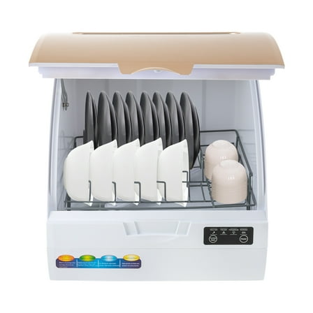 Miumaeov 900W Countertop Small Dishwasher 360° Spray Dishes Bowls Washing Machine Touch Screen