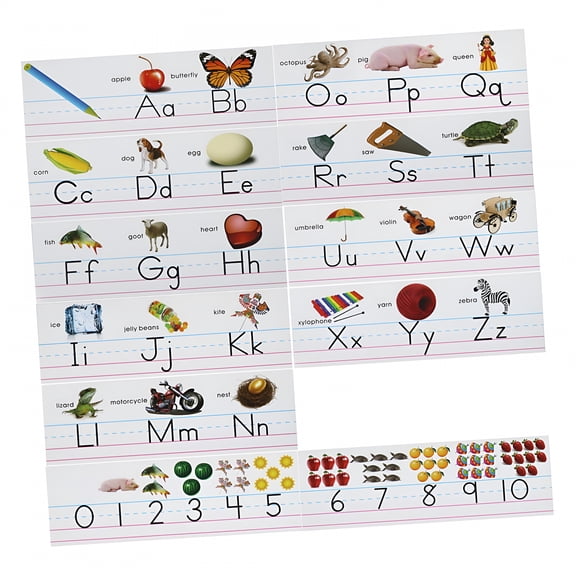 CCOCC Alphabet Bulletin Board Set for Classroom,ABC And Numbers 0-10 Strip Border for Wall,Learning Supplies for Kindergarten/Nursery/Preschool Decoration