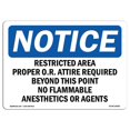 thumbnail image 1 of SignMission OS-NS-A-710-L-18085 7 x 10 Po Panneau d'Avertissement OSHA - Zone Réglementée Appropriée Ou Tenue Requise, 1 of 1