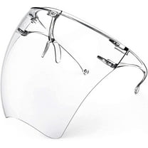 Siloon 2 Pack Upgraded Anti-Fog Plastic Full Face Covering,Transparent Face Guard with Anti-Slip Nose Pad,Breathable Dust-Proof Nose Face Mouth Shield Protective for Unisex Adults Outdoor Activities