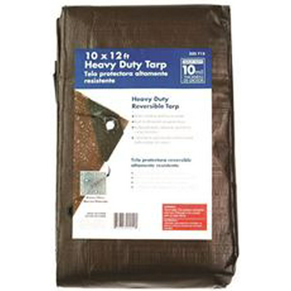EVERBILT HEAVY DUTY TARP, SILVERBROWN, 10 FT. X 12 FT.