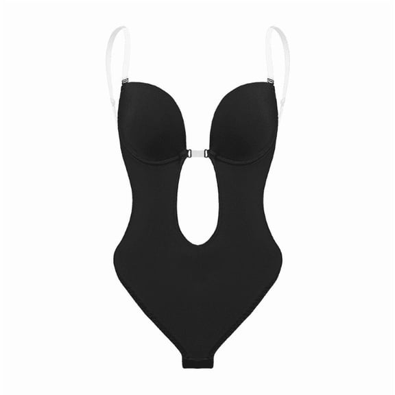 Women Plunge Backless Body shaper Bra Bodysuit Low back Thong Shapewear for Backless Dress