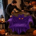 thumbnail image 5 of Halloween Throw Blanket, Purple Bat Shaped Halloween Blanket, 39x59'' Oversized | Ultra-soft Cozy Flannel Blanket, for Sofa Couch Bed Chair, Spooky Halloween Décor, Durable and Machine Washable, 5 of 8