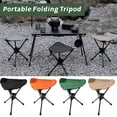 thumbnail image 2 of Portable Folding Tripod Stool 360 Rotating Camping Stool High Carbon Steel Oxford Cloth Fishing Chair For Outdoor Hiking Picnic Beach Travel, 2 of 10