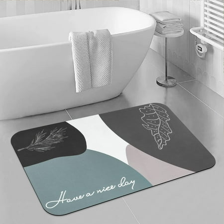 FFIY Stone Bath Mat,20x32 inch Super Absorbent Quick Drying Bathroom ...
