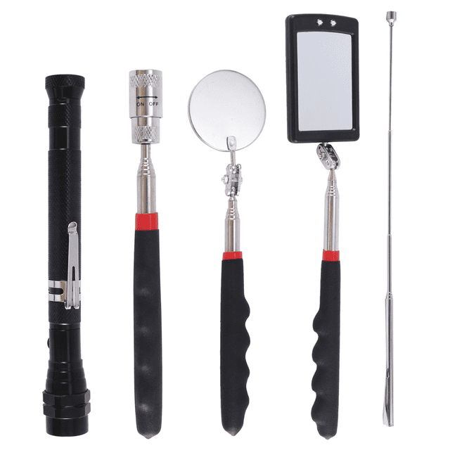 Miroir d'Inspection Intérieur Portable, Miroir d'Inspection sous le Corps, Miroir d'Inspection Télescopique, Ensemble de 5 Pcs