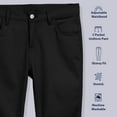 thumbnail image 3 of Educated Uniforms Girls 4-20 Adjustable Waist Skinny Knit School Pant Black 7, 3 of 5
