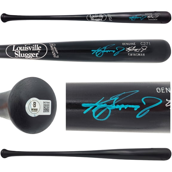 Ken Griffey Jr. Autographed Black Louisville Slugger Player Model C271 Swingman Baseball Bat Seattle Mariners (Scratches) Beckett BAS Witness 234590
