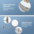 thumbnail image 4 of yeacher 7-Inch LED Bathroom Makeup Mirror with Touch Control, Rotating Dual-Sided Design, 10X Magnification, Adjustable Lighting, Rechargeable, Wall-Mounted, No Drilling Required, 4 of 5